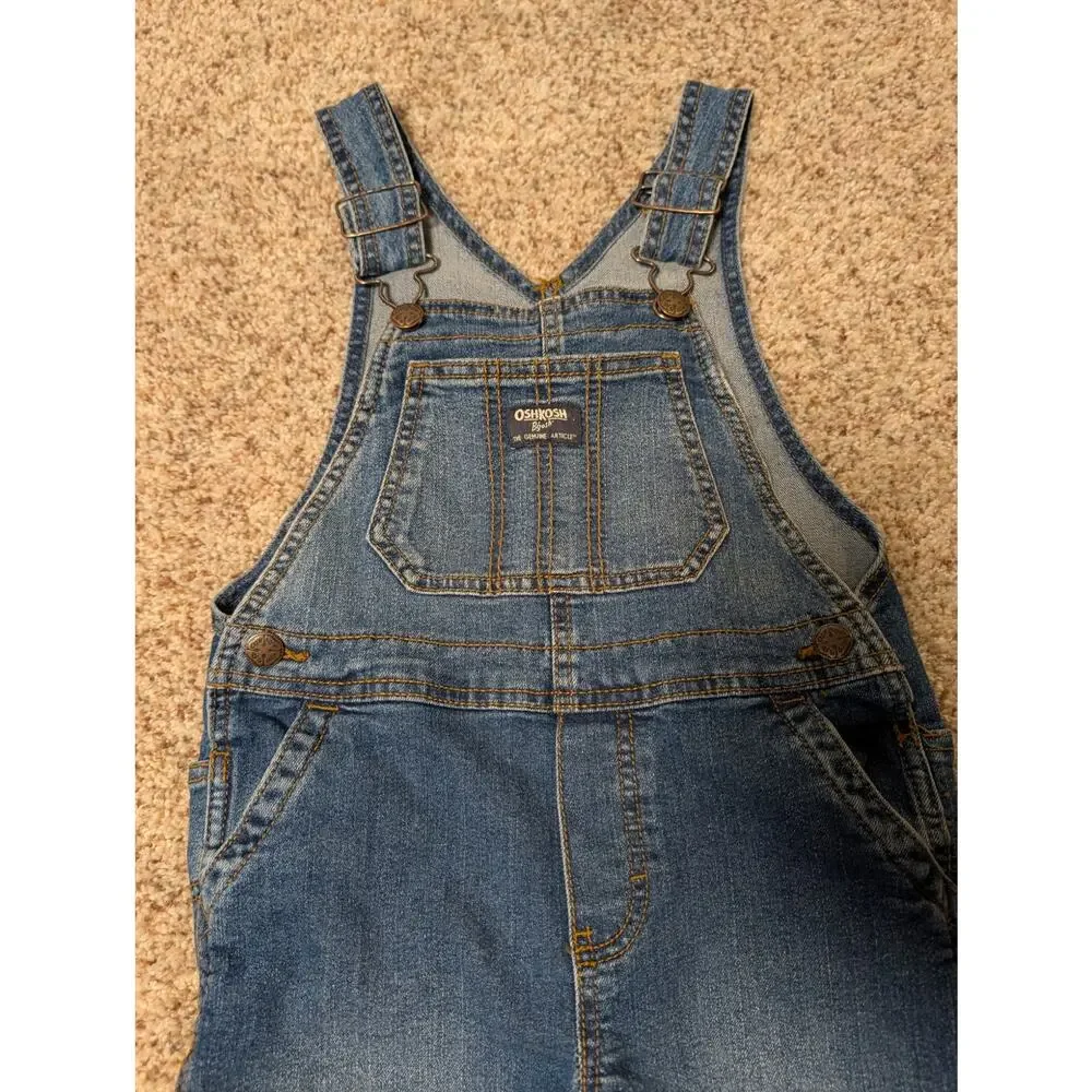 OshKosh B’gosh Vestbak Kids Blue Jeans Bib Overalls Denim Size 5T Toddler
